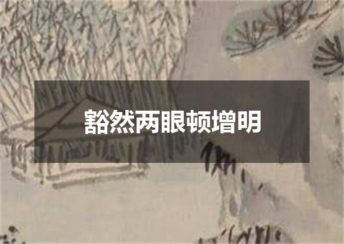 豁然两眼顿增明