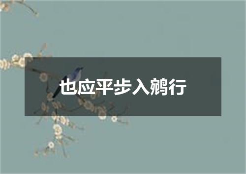 也应平步入鹓行