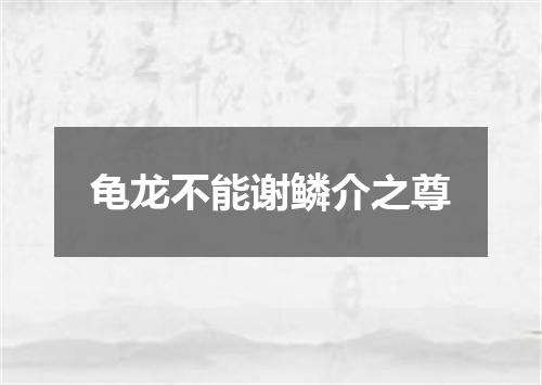 龟龙不能谢鳞介之尊