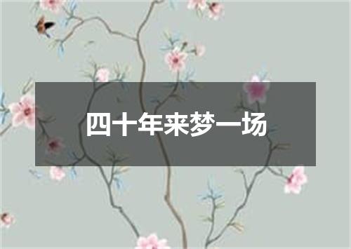 四十年来梦一场