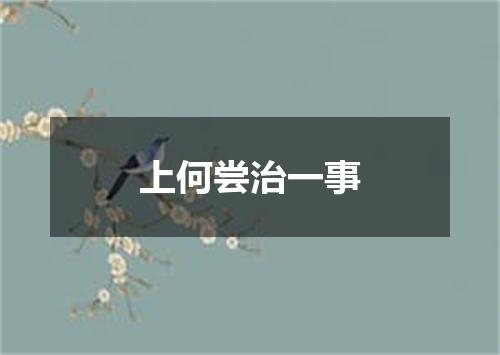 上何尝治一事