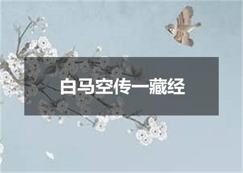 白马空传一藏经