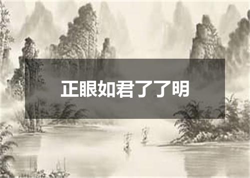 正眼如君了了明