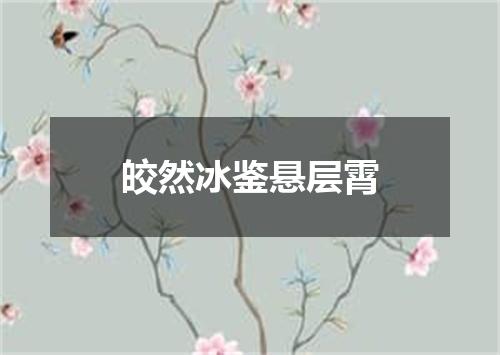 皎然冰鉴悬层霄