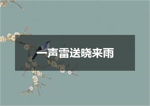 一声雷送晓来雨