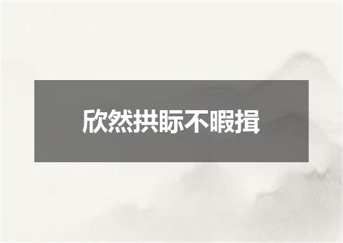 欣然拱眎不暇揖