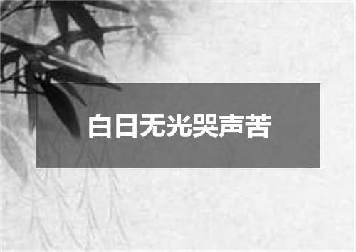 白日无光哭声苦