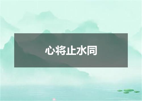 心将止水同