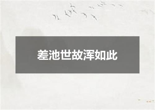 差池世故浑如此