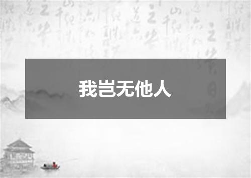 我岂无他人