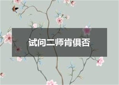 试问二师肯俱否