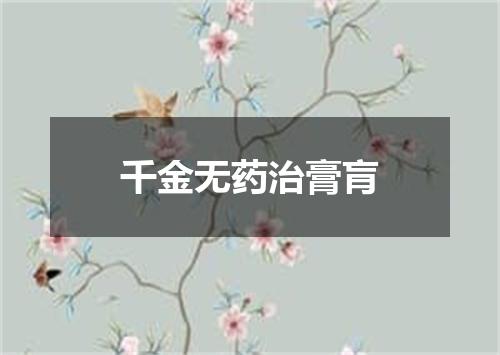 千金无药治膏肓