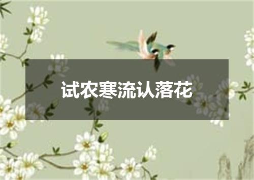 试农寒流认落花