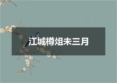 江城樽俎未三月