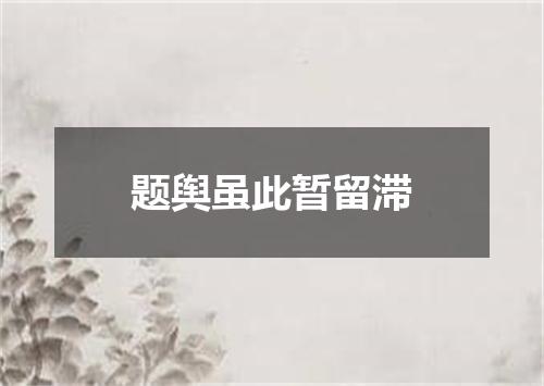 题舆虽此暂留滞