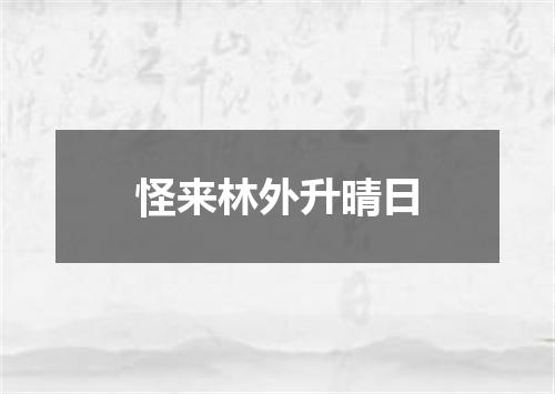 怪来林外升晴日