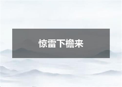 惊雷下檐来