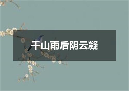 千山雨后阴云凝