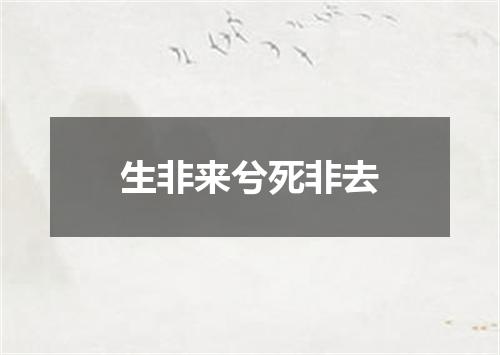 生非来兮死非去