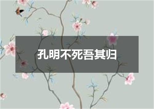 孔明不死吾其归