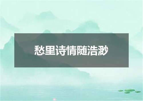 愁里诗情随浩渺