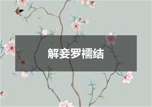 解妾罗襦结