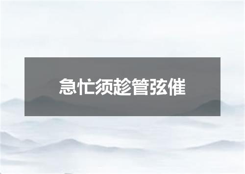 急忙须趁管弦催