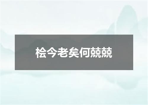 桧今老矣何兢兢