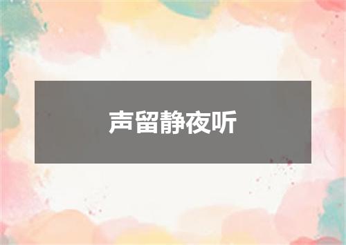 声留静夜听