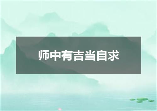 师中有吉当自求