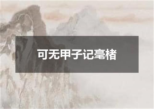 可无甲子记毫楮