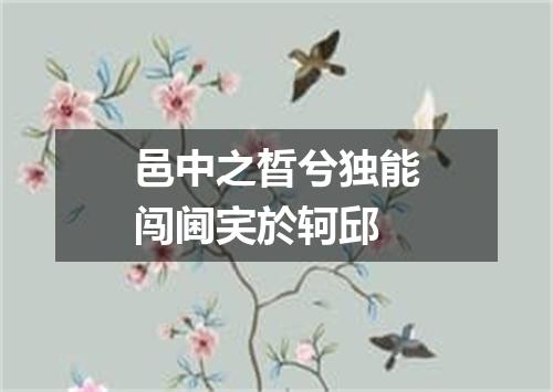 邑中之晳兮独能闯阃宎於轲邱