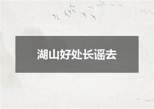 湖山好处长谣去