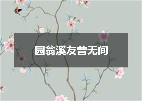 园翁溪友曾无间