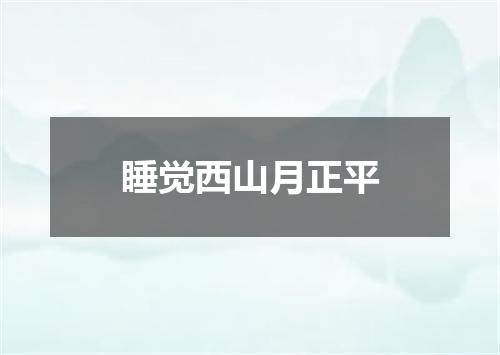 睡觉西山月正平