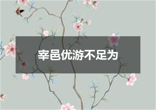 宰邑优游不足为