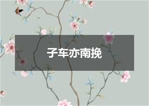 子车亦南挽