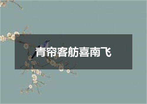 青帘客舫喜南飞