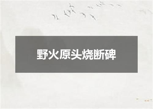 野火原头烧断碑