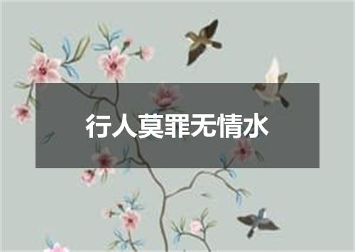 行人莫罪无情水