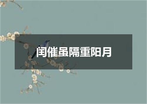 闰催虽隔重阳月