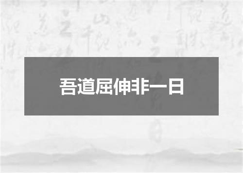 吾道屈伸非一日