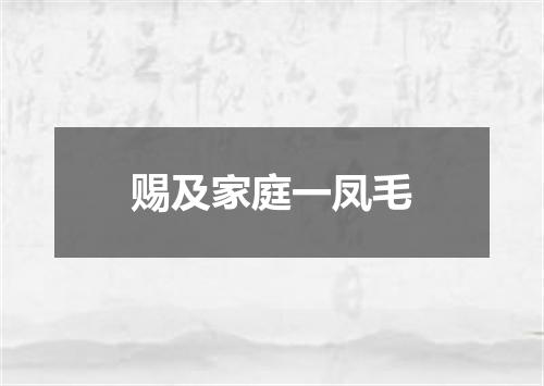 赐及家庭一凤毛