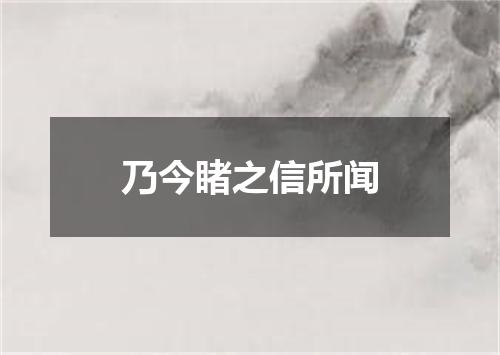 乃今睹之信所闻