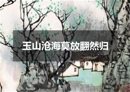 玉山沧海莫放翻然归