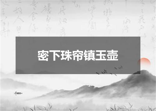 密下珠帘镇玉壶