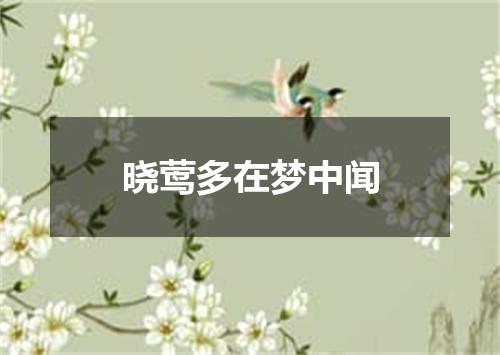 晓莺多在梦中闻