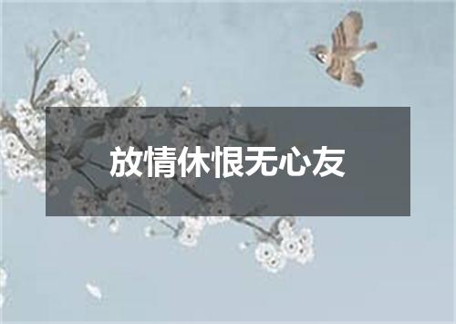 放情休恨无心友