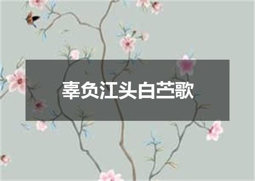 辜负江头白苎歌