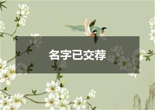 名字已交荐